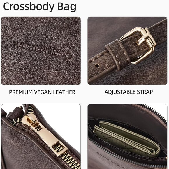 Crossbody Bag for Women Vegan Leather Wallet Purses Satchel Shoulder Bags Small - Picture 4 of 7